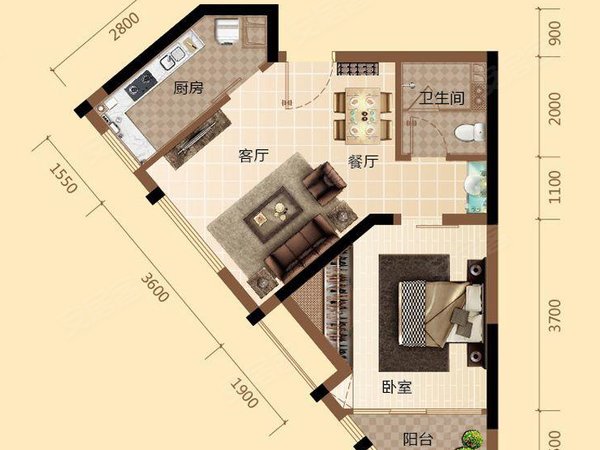 重庆渝中大溪沟溪江悦大溪沟轻轨 溪江悦 精装全江景1改单出租 东西