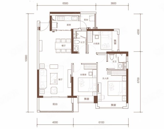 金龙苑3室2厅2卫78㎡南北19万