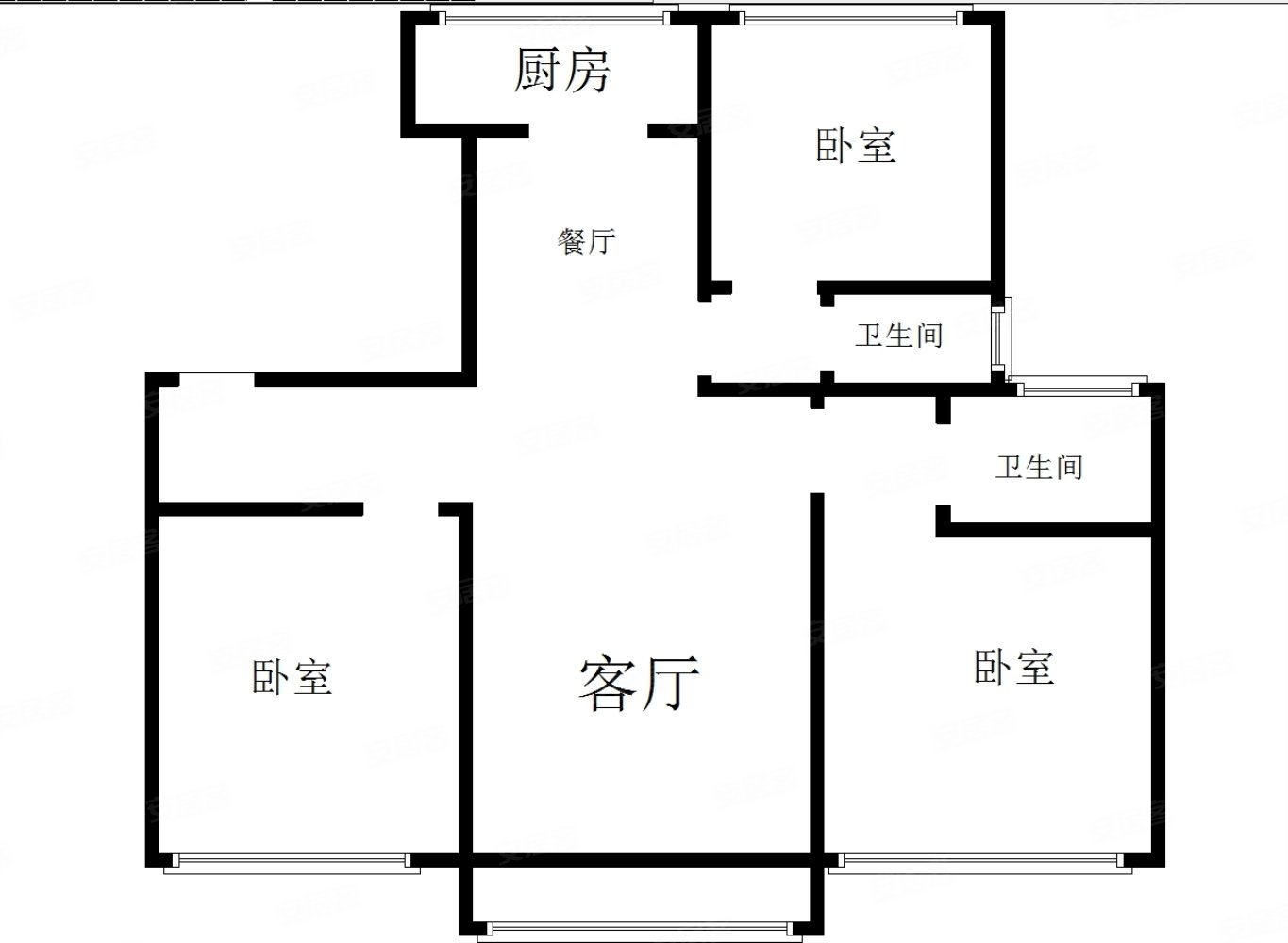 碧桂园天境3室2厅2卫116.67㎡南北86万