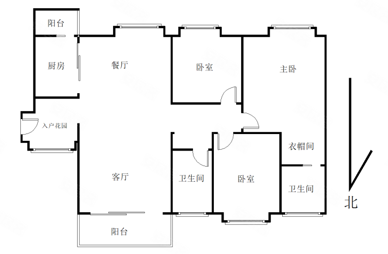 香槟花园3室2厅2卫134㎡南北116万