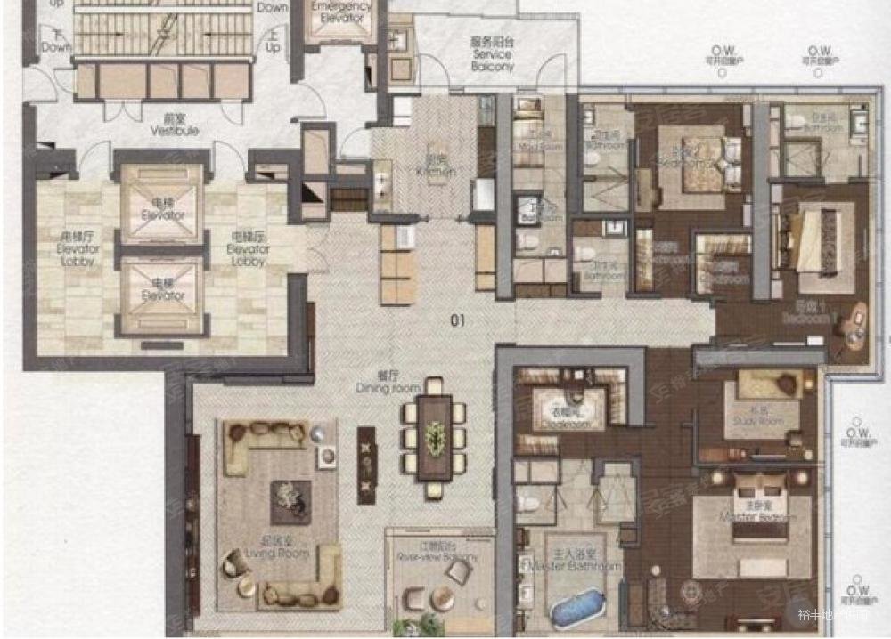 业主专属委托诚意出售准新285平高层望江四房侨鑫汇悦台