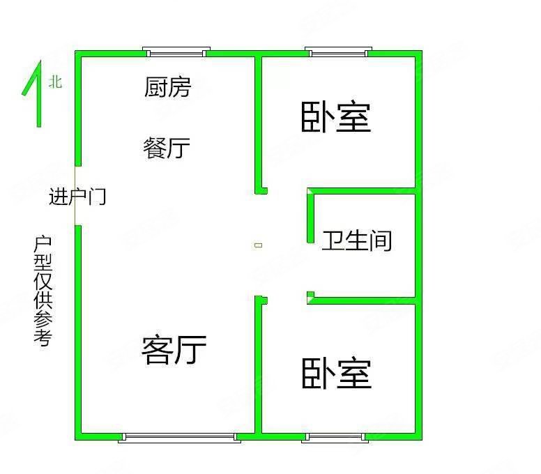 上东盛景B区2室2厅1卫94㎡南北49.5万