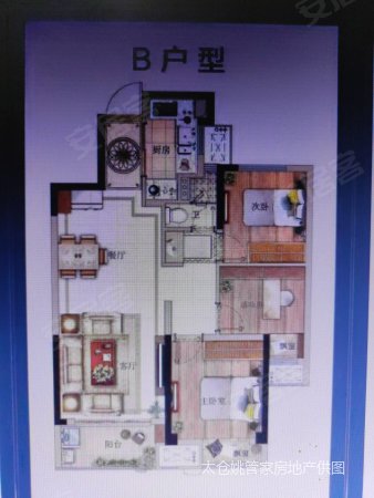 翡翠观澜3室2厅1卫89.66㎡南北118万