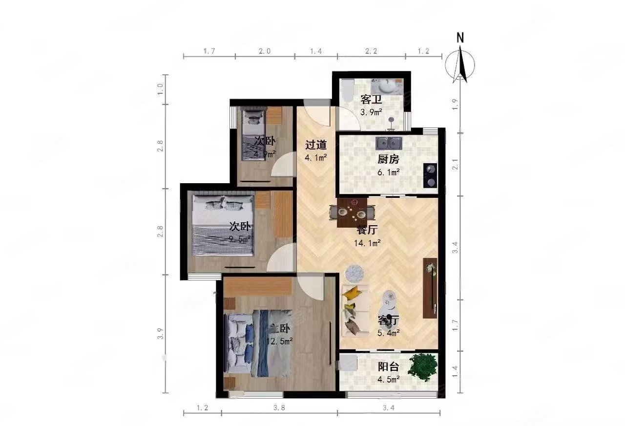 必看好房汇景和园通透三房电梯房看房随时