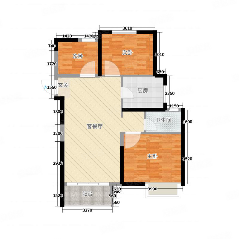 全天有采光,金科城(二期南院)二手房,170万,3室2厅,1卫,89平米-郑州