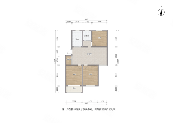 金惠苑3室2厅1卫109.65㎡南83万