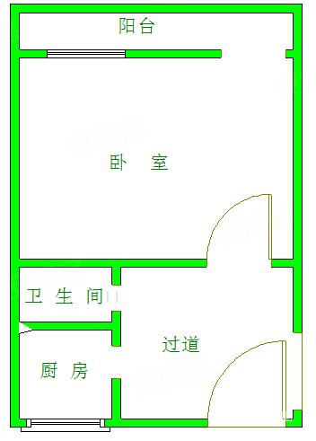 东华小区1室1厅1卫31㎡南北26万