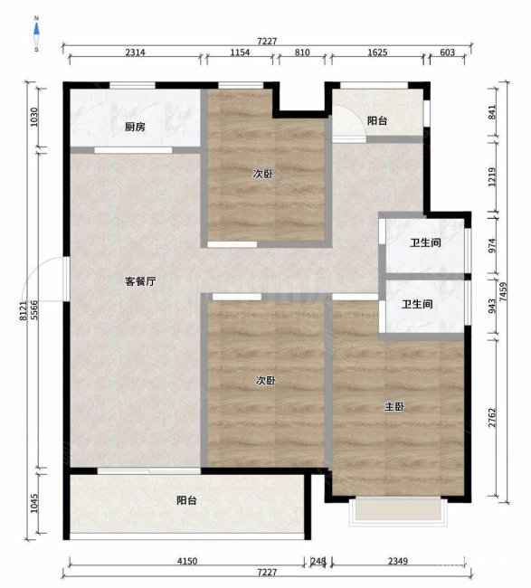 九龙仓时代上城年华里3室2厅2卫138.21㎡南北245万