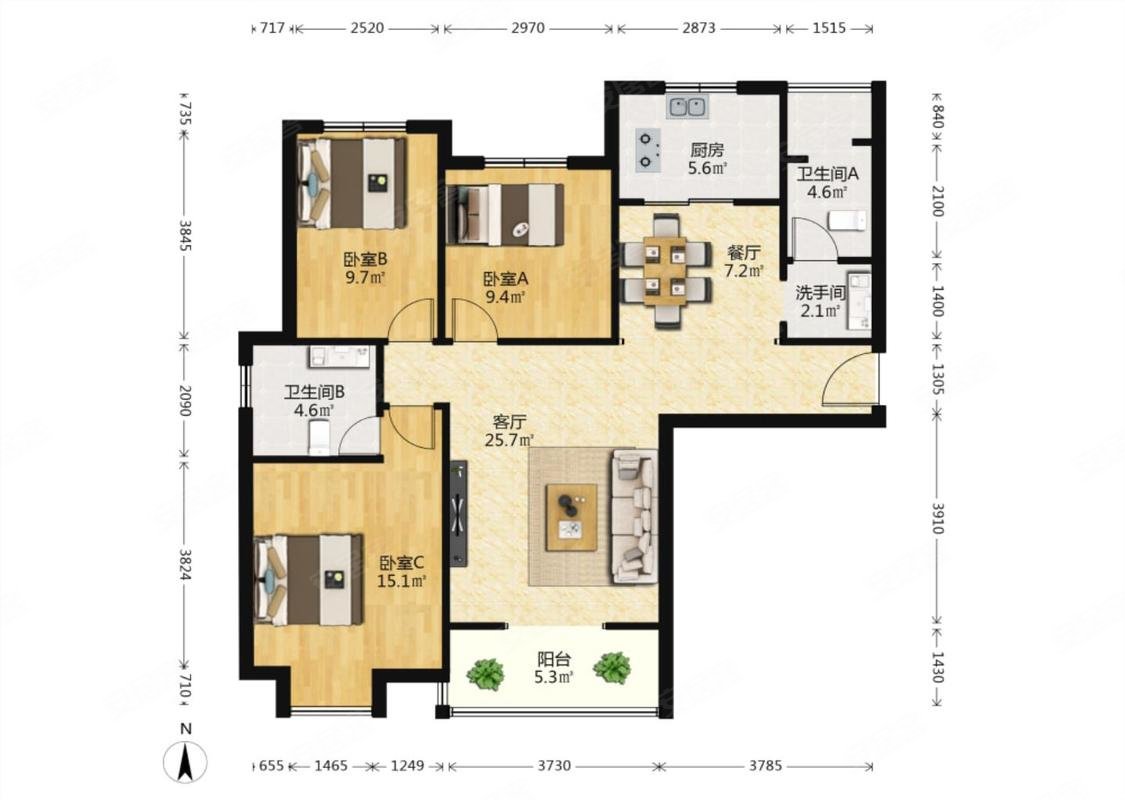 锦绣山河玉华园12547平126万3室2厅2卫