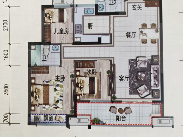 嘉兴海宁海宁市区鸿翔杨柳郡鸿翔杨柳郡 爱情海商圈 3室2厅2卫精装修