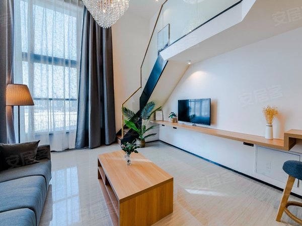 青岛黄岛薛家岛恒大金沙滩(商住楼)精装loft套一公寓可月付无中介出租