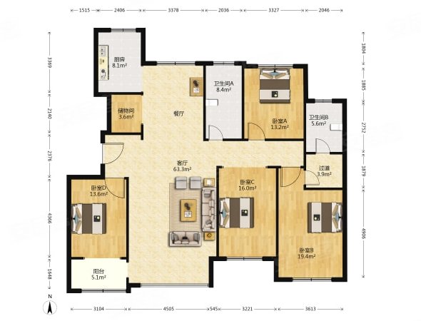 昌大建设11层洋房大平层劳斯莱斯户型泰和东郡毛坯四室