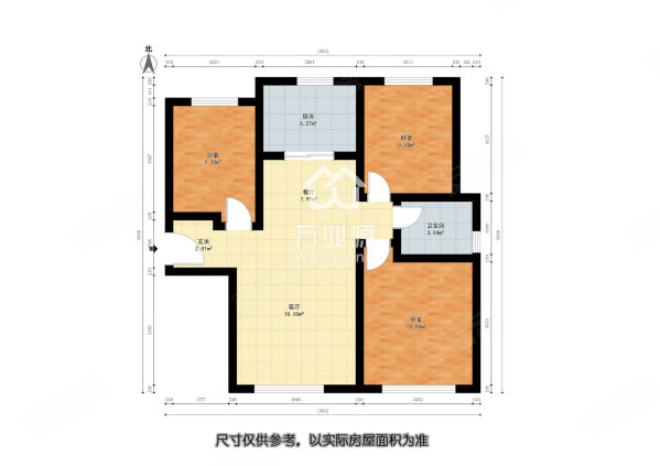 贻成学府壹号3室2厅1卫100㎡南北178万