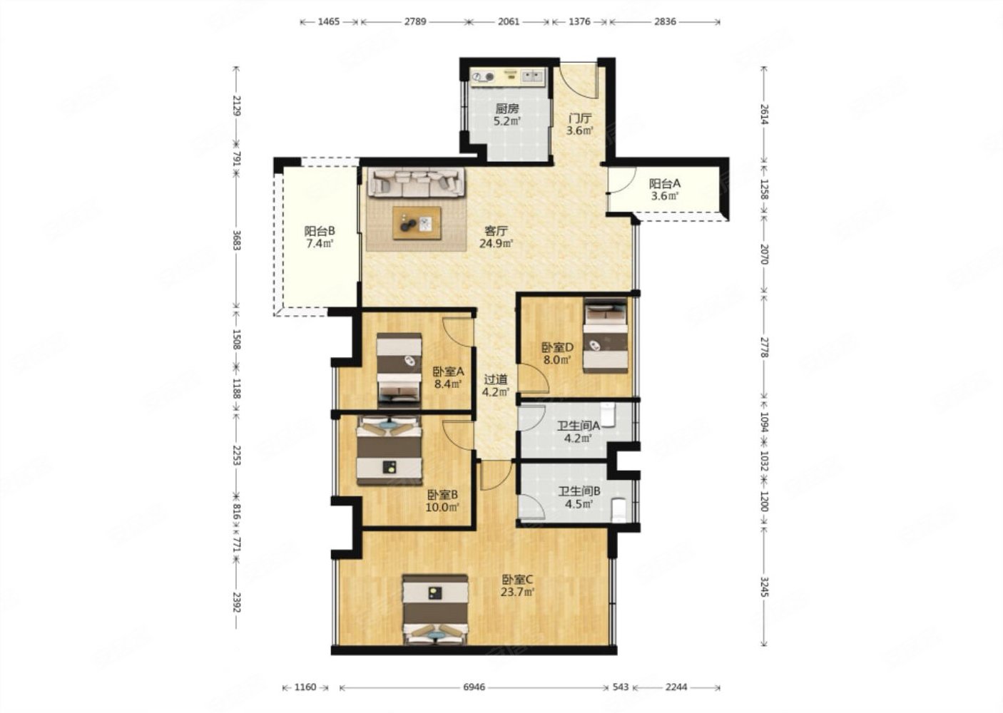 紧靠珠海急售佳境康城三期南北通透四房两卫电梯高层双阳台