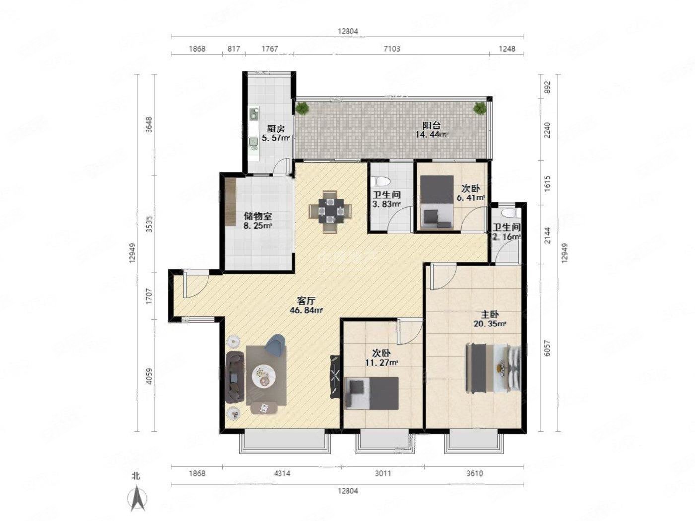 水榭花都二期 精装大三房 超大阳台 安静舒适 看房很方便