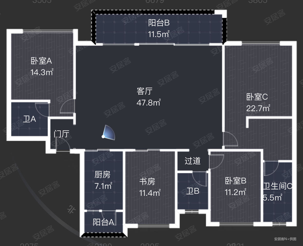 佳兆业珑玺4室2厅3卫171.01㎡东南389万