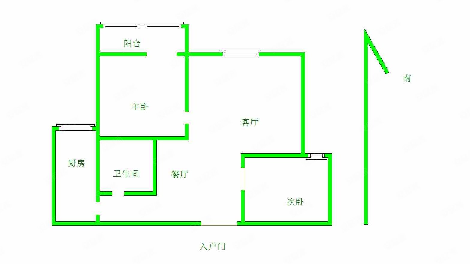 福利巷小区2室2厅1卫99.86㎡南北63.8万