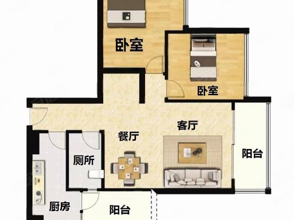 【多图】保利中辰广场,龙口西租房,保利中辰广场 2室2厅1卫 配套齐全