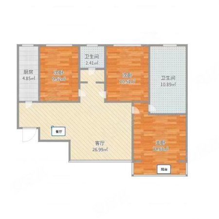 大业水岸国际3室3厅2卫170㎡南北54.8万