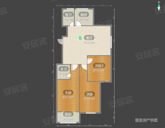 唐城御府3室2厅2卫145.98㎡南北119万