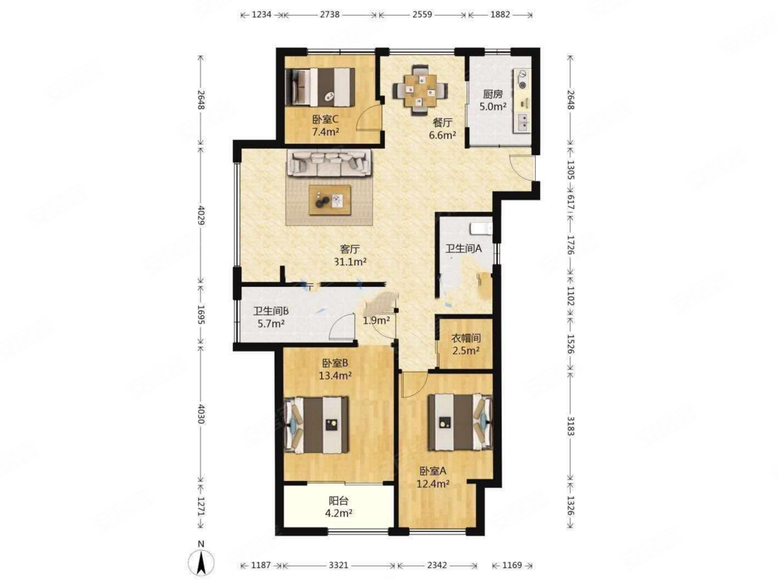 东部新城生态长廊旁边汇福家园房东诚心出售330万