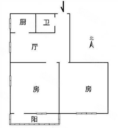 滨江苑2室1厅1卫57.15㎡南北70万