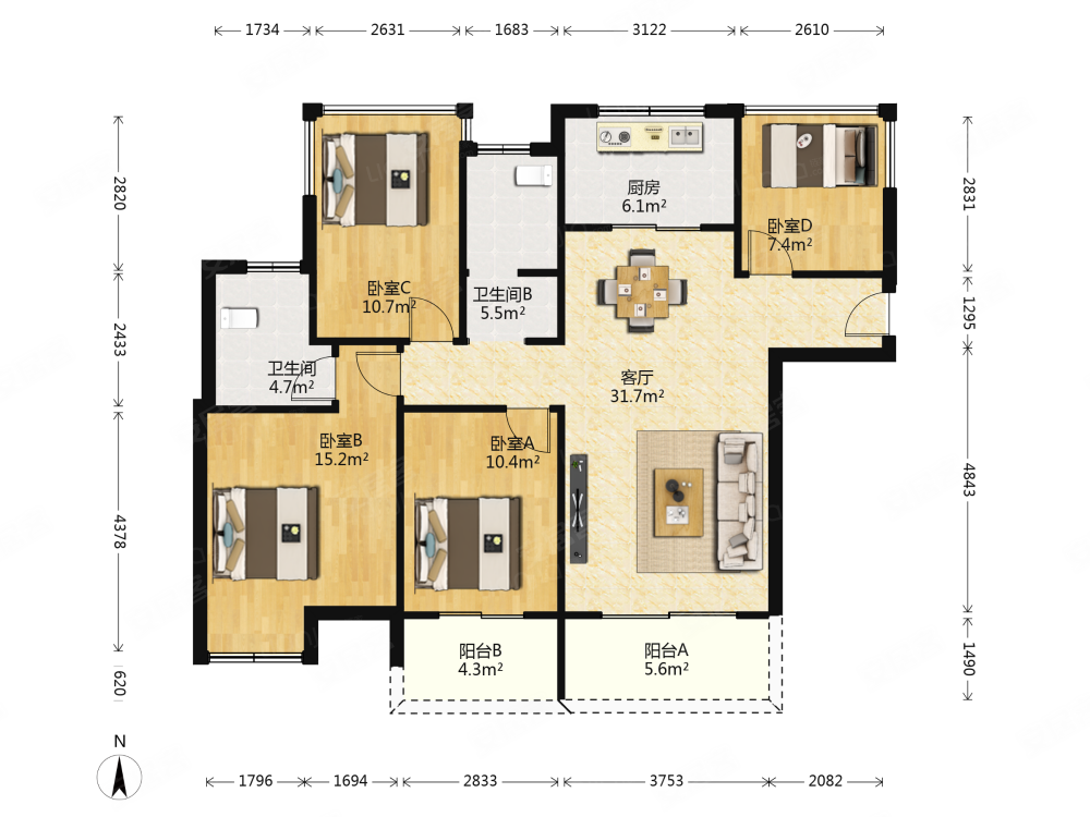 上秦淮 恒大悦澜湾  精装大四房 两卫 中间楼层 诚心卖