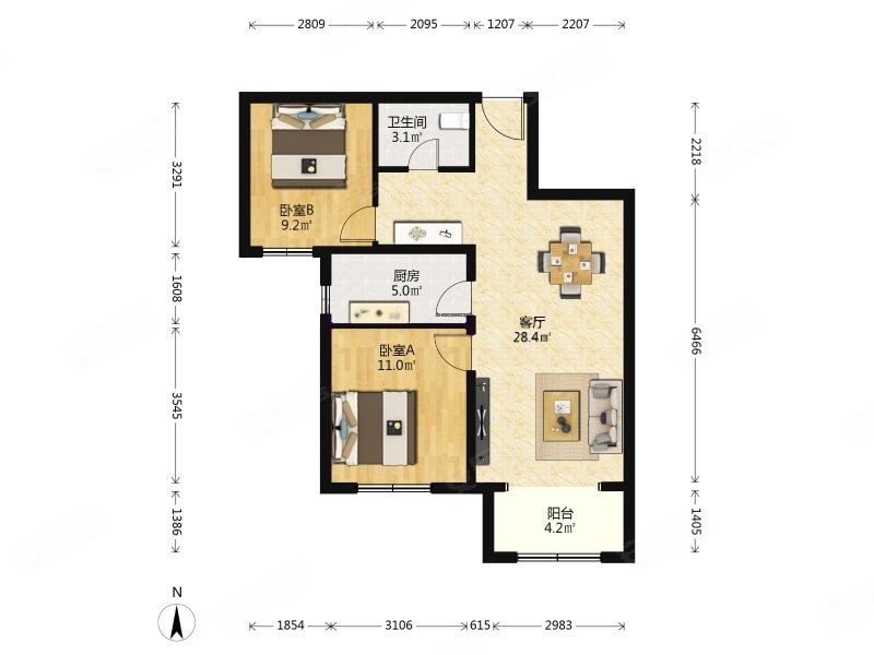 集中供暖 装修好 满五 清晰 房龄新 商圈成熟,汇景苑三区二手房,420万