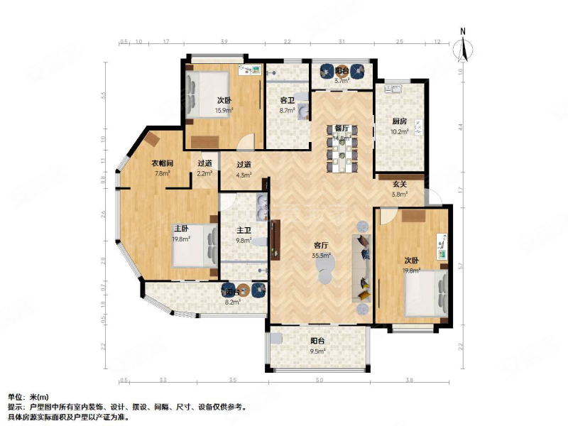 金地格林春岸城4室2厅2卫159.23㎡南420万