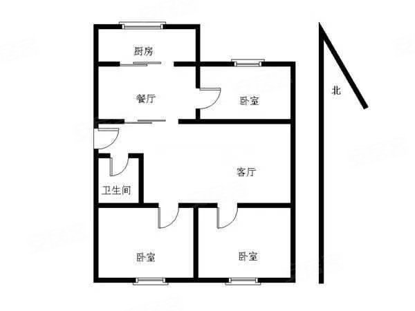 华信家园3室1厅1卫91.6㎡南北96万