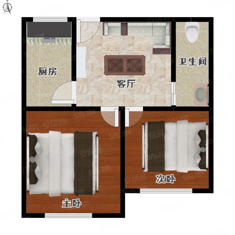 柳浪东苑2室1厅1卫42.33㎡南340万