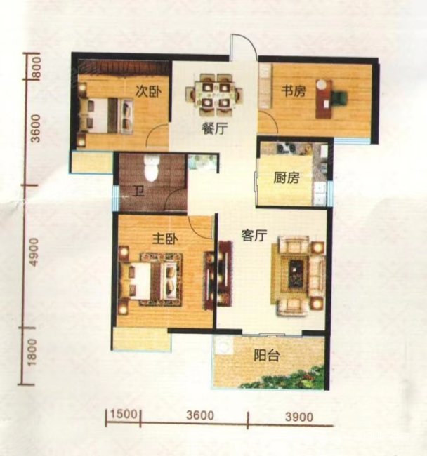 幸福里小区3室2厅2卫113㎡南北26万