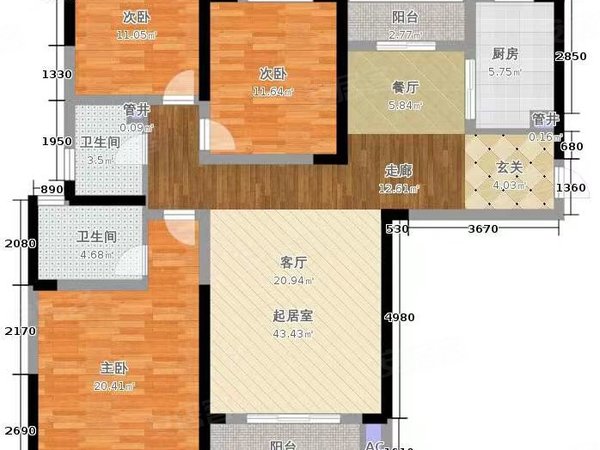 科技城医院对面小区两室两厅两卫随时可以看房
