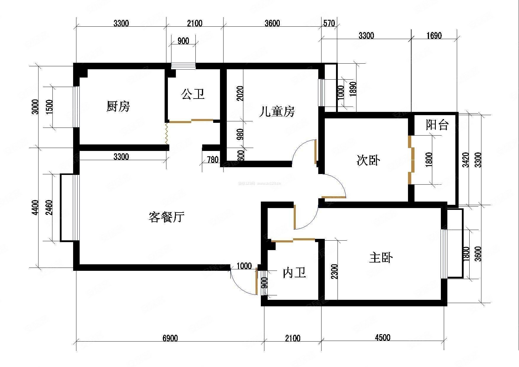 龙韵银都3室2厅2卫130㎡南北59.8万