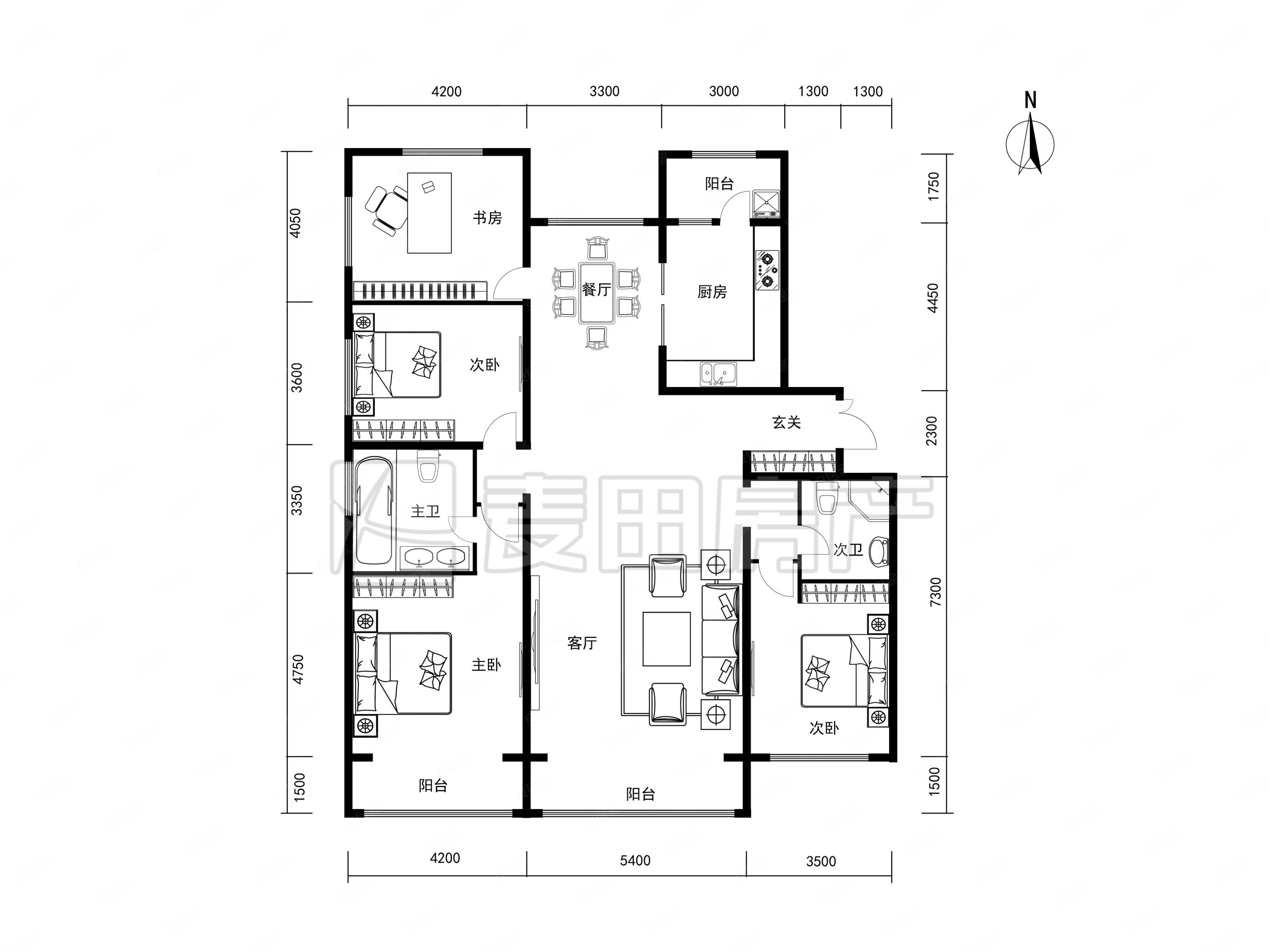 南北通透4室2厅泛海国际兰海园高端装修