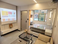 义乌稠江贝村路万达附近精装修全新超大一室一厅带投影1480月出租房源真实图片