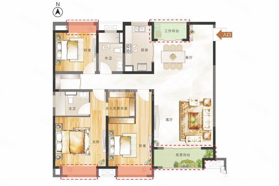 绿地国际博览城二期纯板房,户型3室2厅2卫2阳台急售