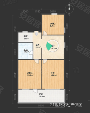 锦屏小区3室1厅1卫70㎡南北403万