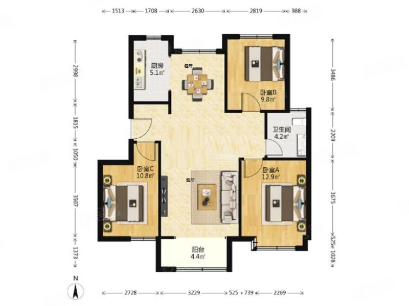 三室  好户型  价格合适  诚心出售