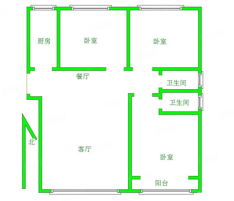 长城公司蓝湖郡紫横锦绣鑫城精装三室南北通透全民户型