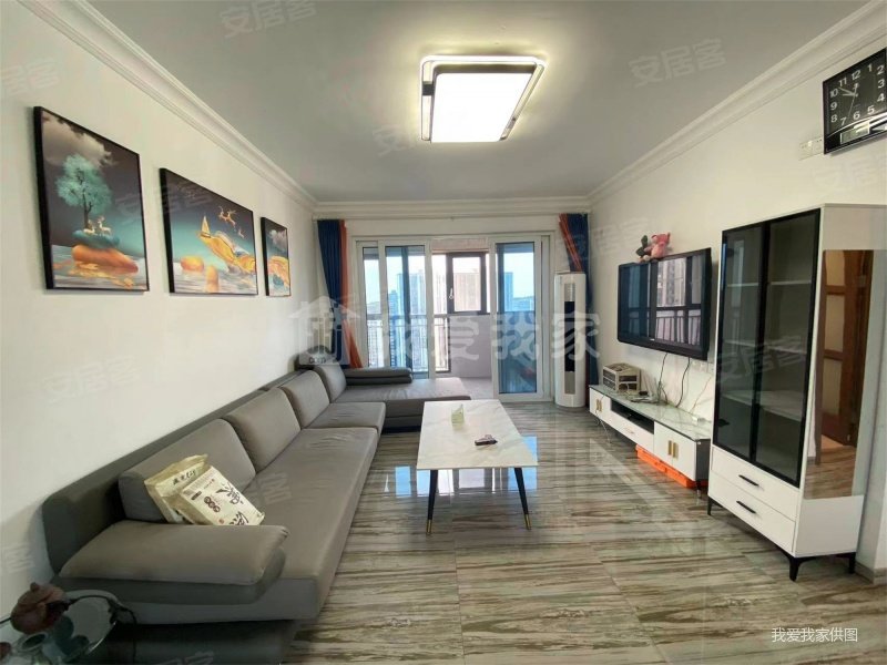 吾悦中梁旁(碧桂园)27楼精装三室两卫南北通透,金坛碧桂园(二期)二手