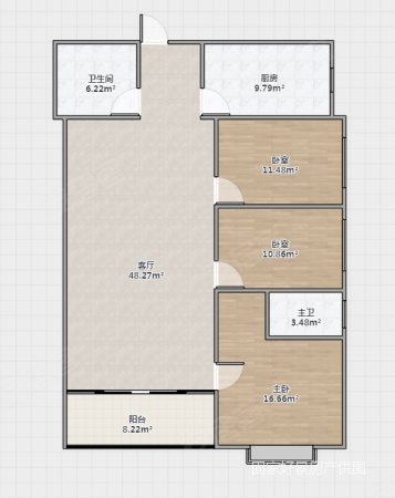 新京都(东区)3室2厅2卫120㎡南北75.5万