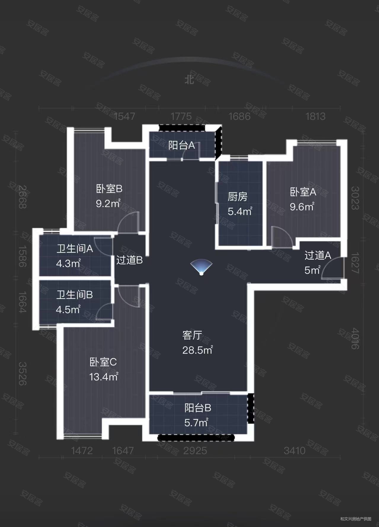 金地悦海湾二期3室2厅2卫126.41㎡南北139万