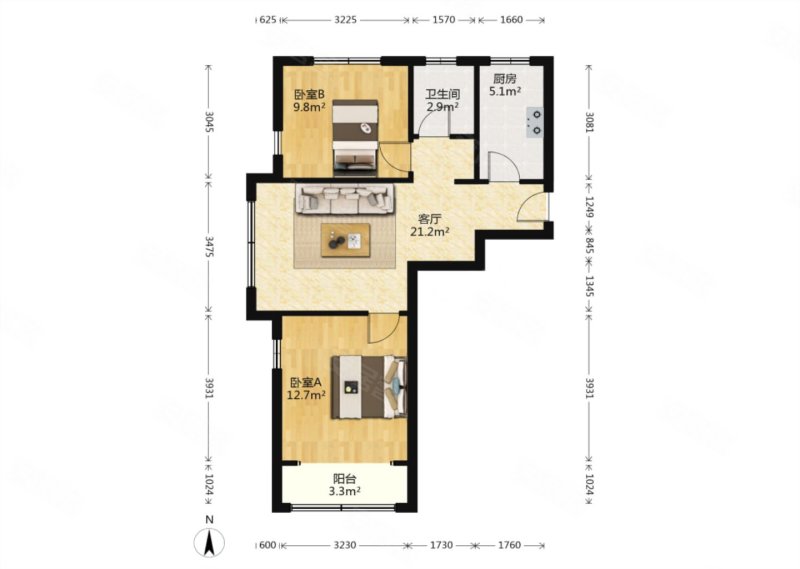 急售急售盛和嘉园大两居精装修南北通透高楼层采光充足