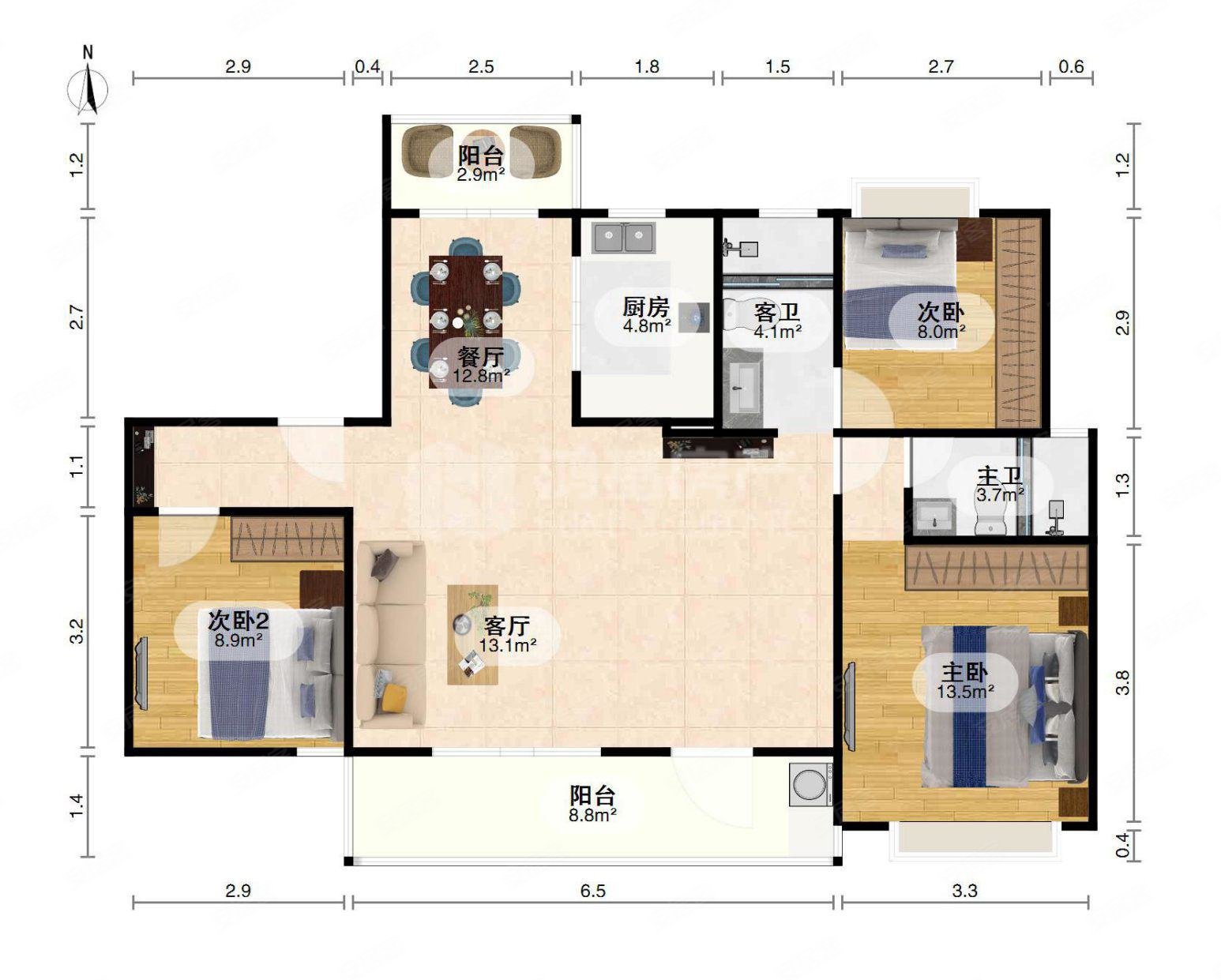 房东诚心售卖 看房预约 采光充足 户型方正,华侨城万科世纪水岸一期