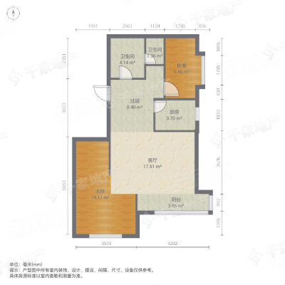 景泰怡景文园2室2厅1卫78.12㎡南北94万