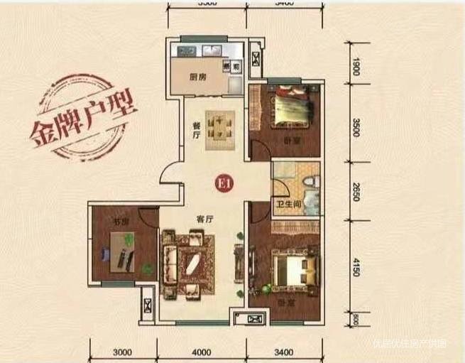 银川院子世纪天骄民生逸兰汐精装三居室带车位小区门口位置
