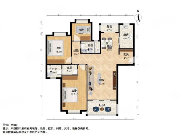 百家湖西花园伦敦城3室2厅2卫142.23㎡南北310万