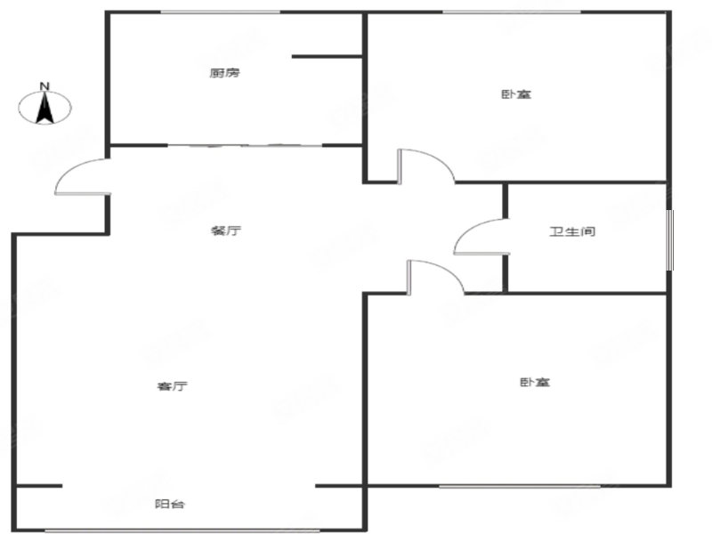 幸福嘉园2室2厅1卫100㎡南北55万