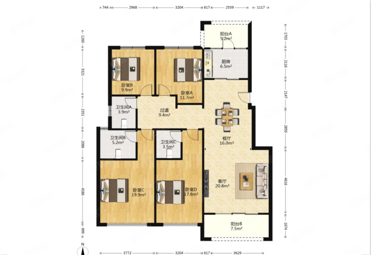 后卫寨地铁口 蓝光公园华府一期 洋房带车位满二